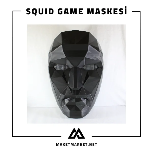 squid game maskesi siyah önden görünüşü